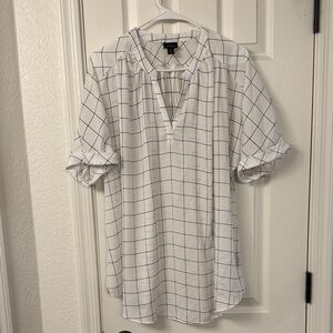 Worthington White and Navy Grid Men's Shirt